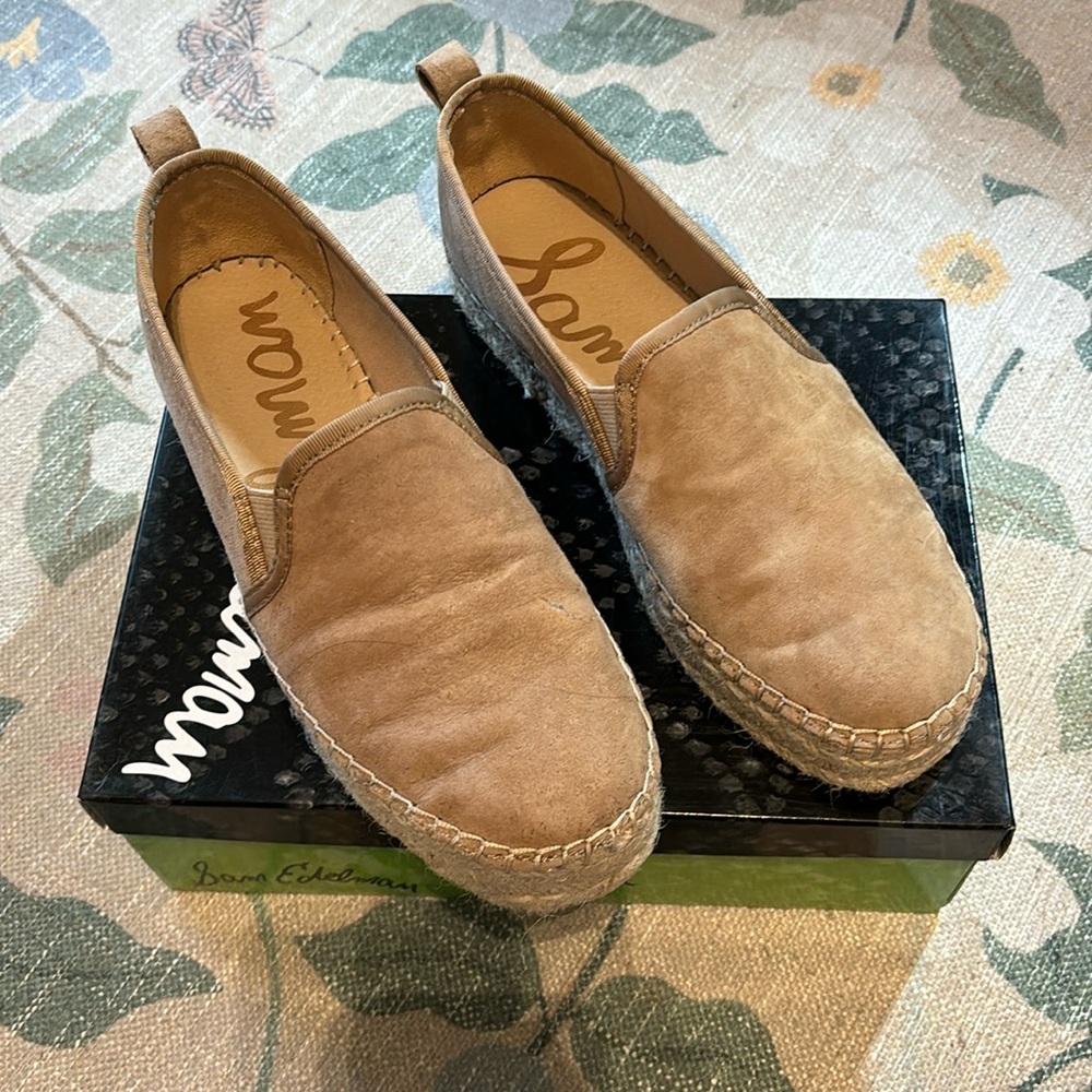 Sam Edelman Tan Espadrille Slip-On Flats